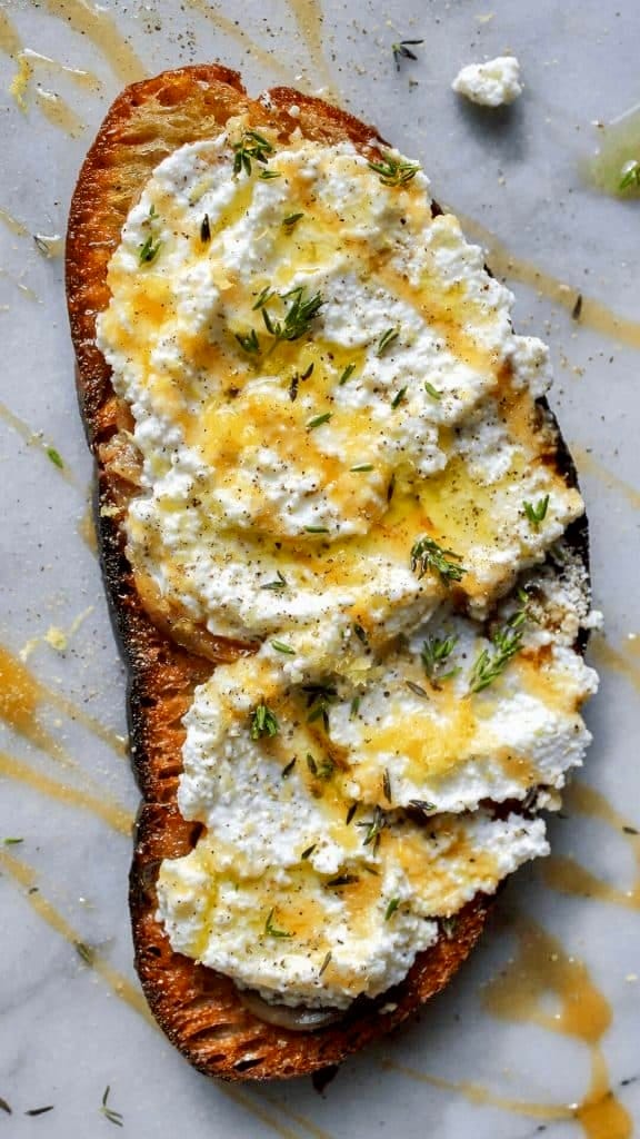 Lemon Ricotta Toast with Honey & Thyme